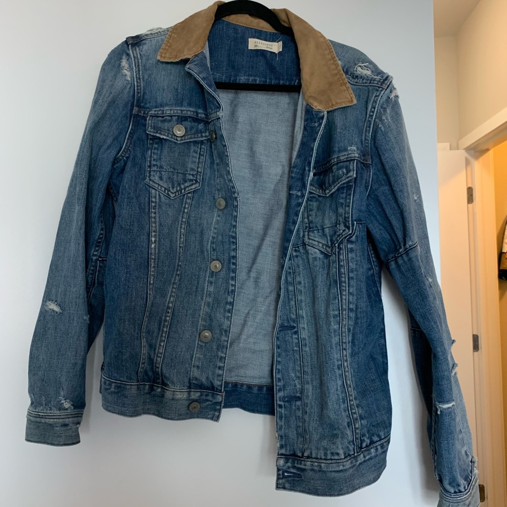 All Saints Collared Jean Jacket - image 1